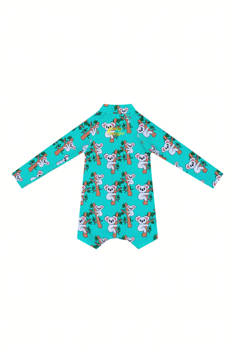 Back of The Clappers long sleeve kids UPF 50+ swim onesie