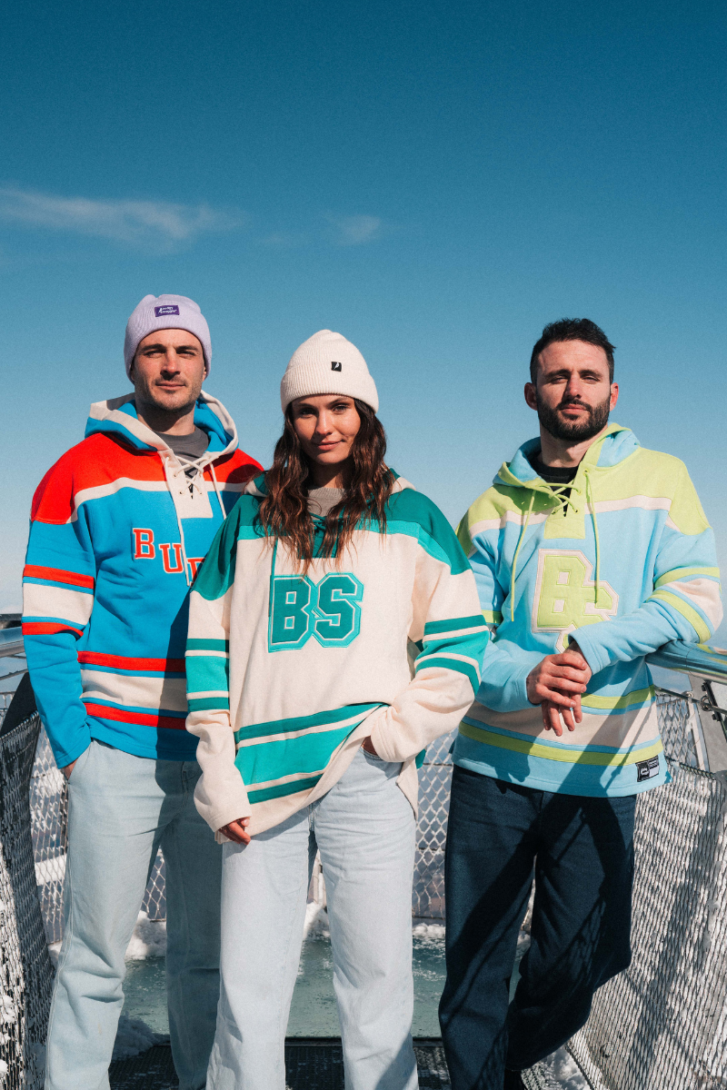 Lacer Hoodie in Light Blue and Green