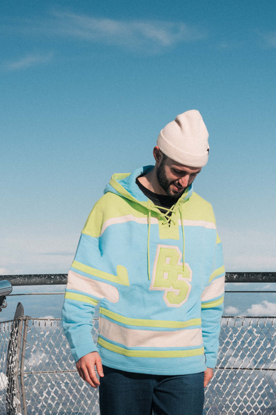 Lacer Hoodie in Light Blue and Green