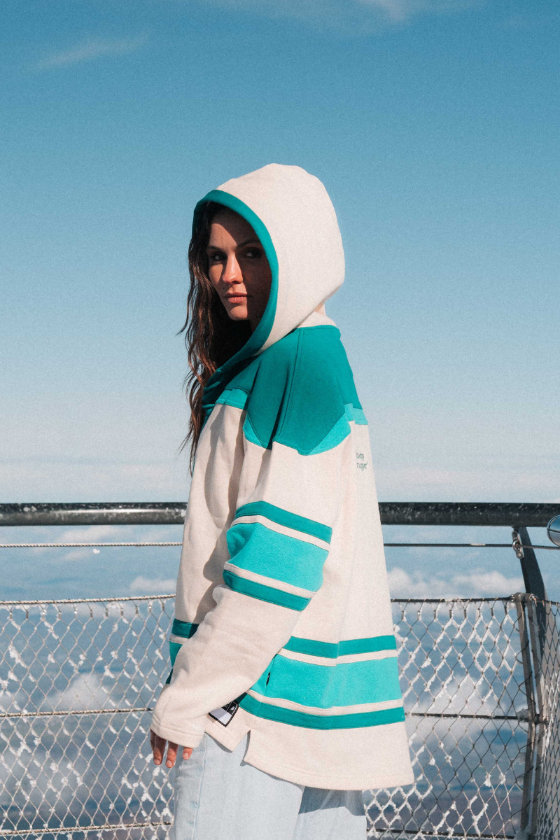 Lacer Hoodie in Green and Cream