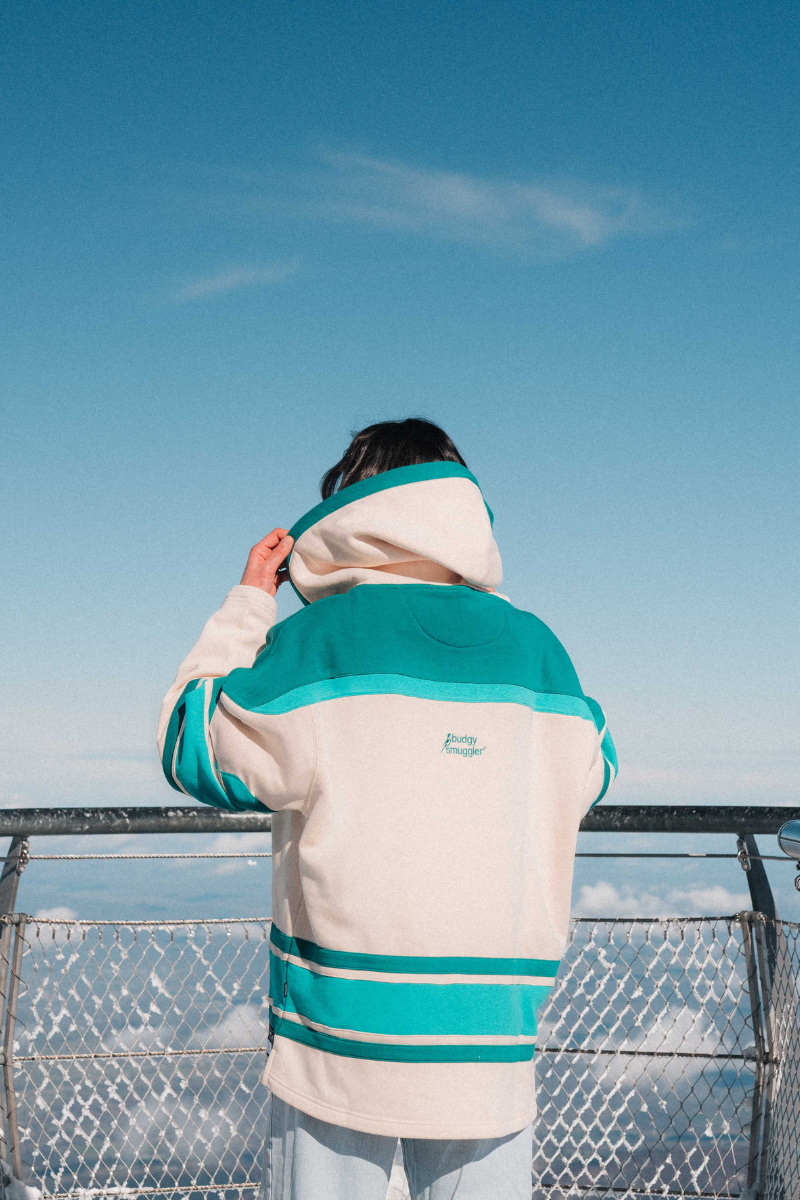 Lacer Hoodie in Green and Cream