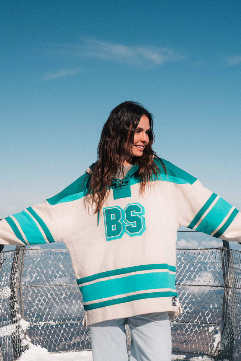 Lacer Hoodie in Green and Cream