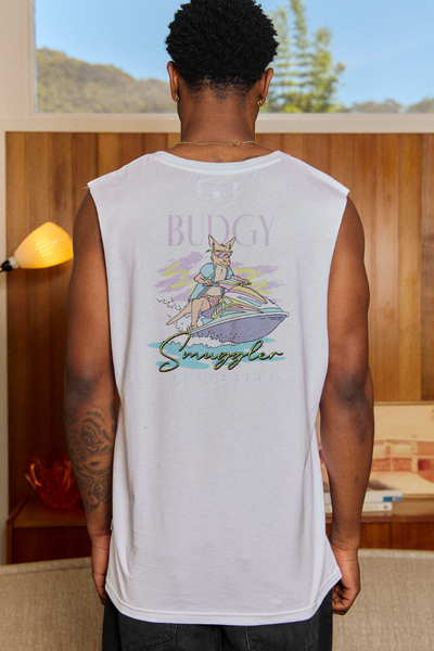 White Singlet with Kangaroo Jetski