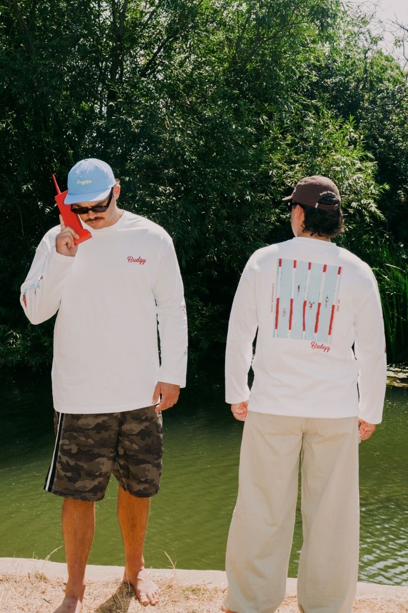 White Long Sleeve Tee with Watersports