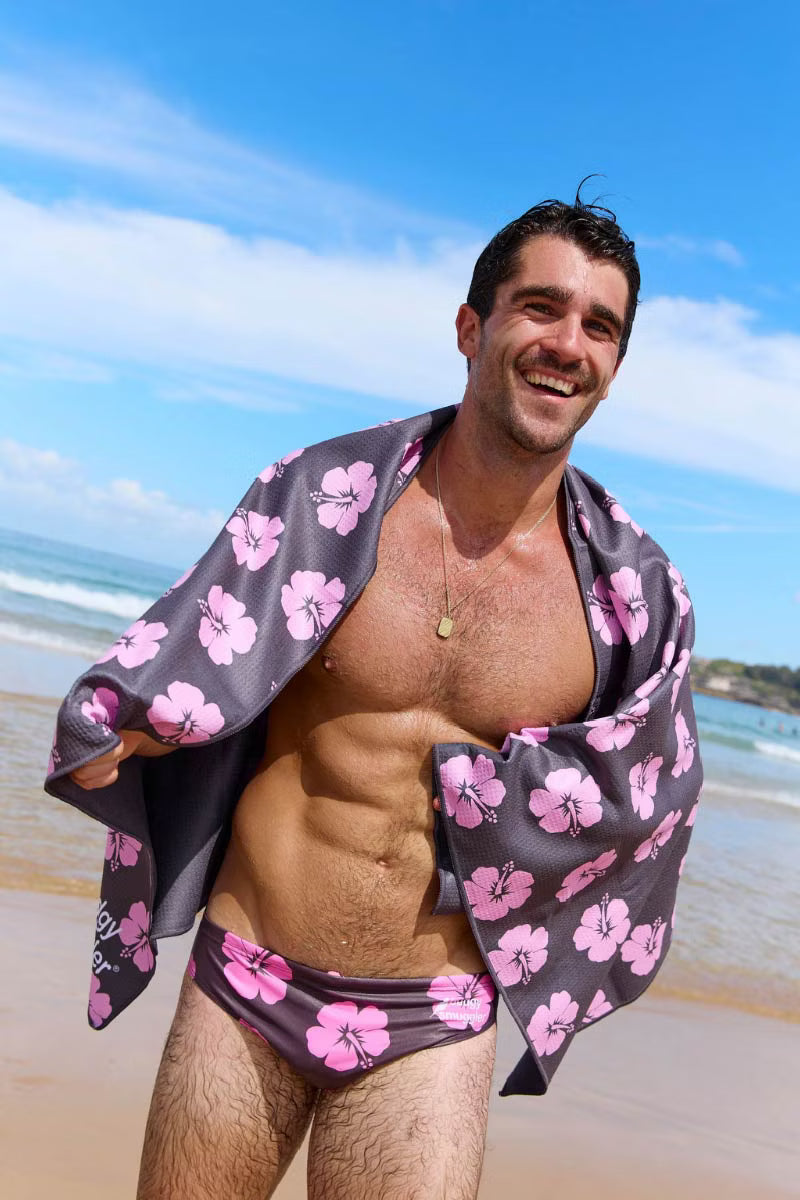 Mens Budgy Smugglers in pink and brown 