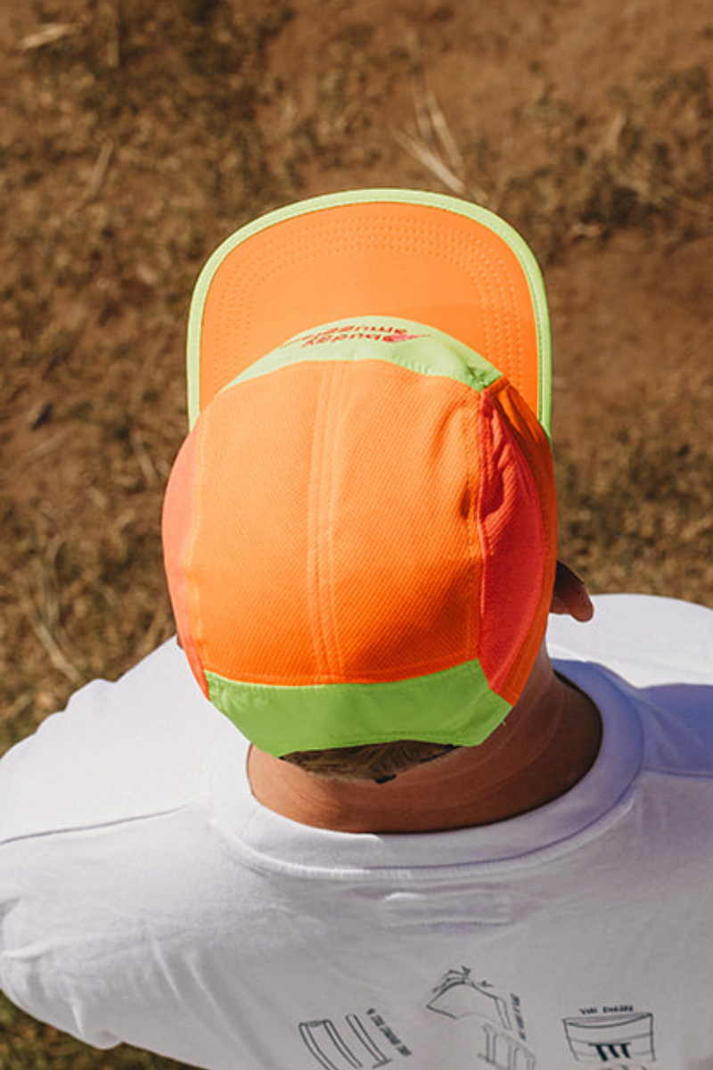 Running Cap in Orange and Yellow