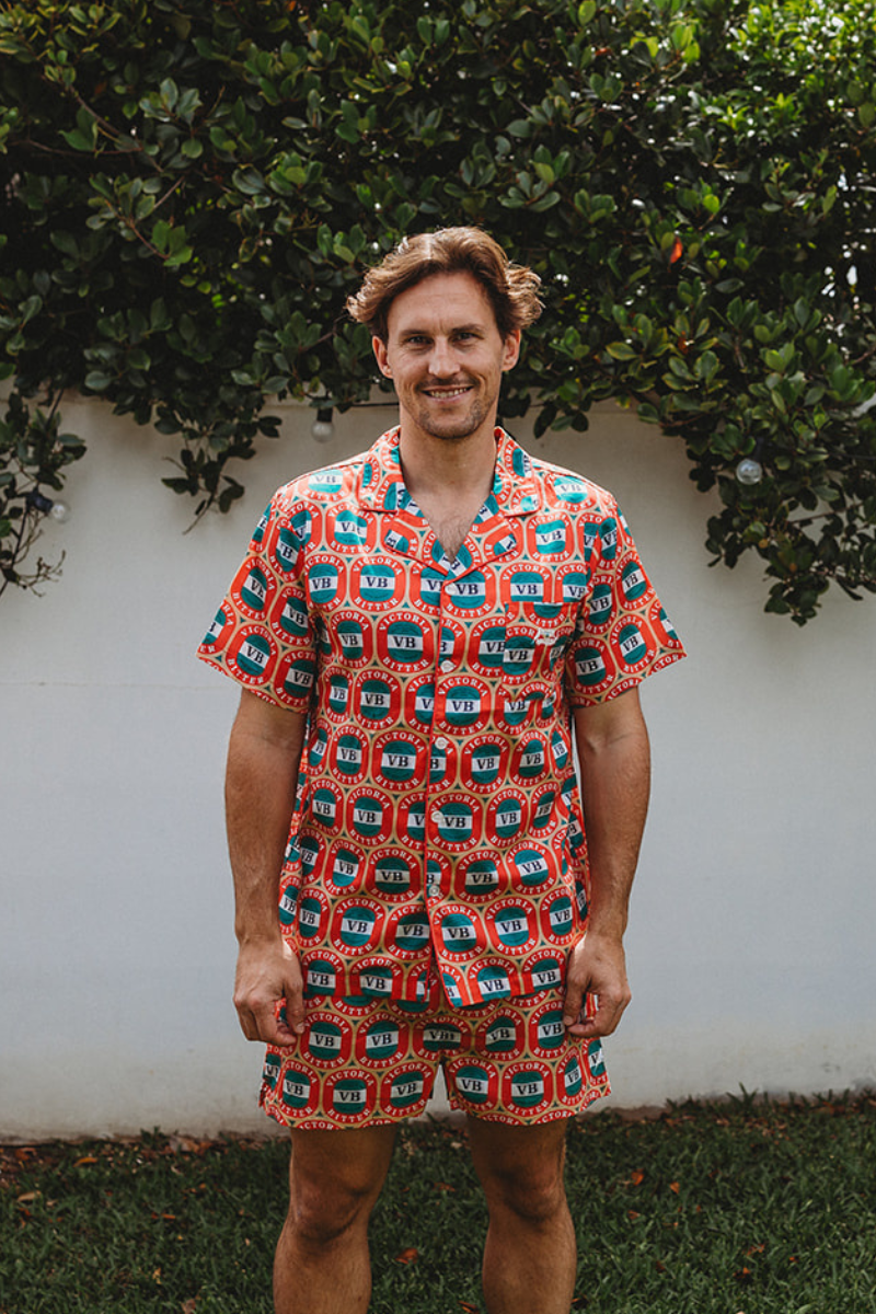 Adults Pyjama Set in VB 70s Red Label