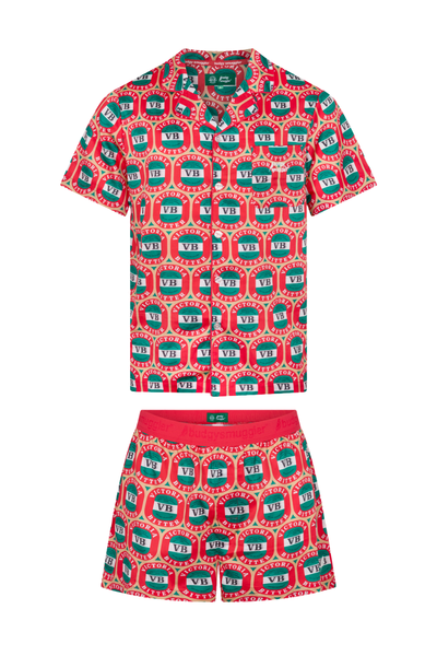 Adults Pyjama Set in VB 70s Red Label