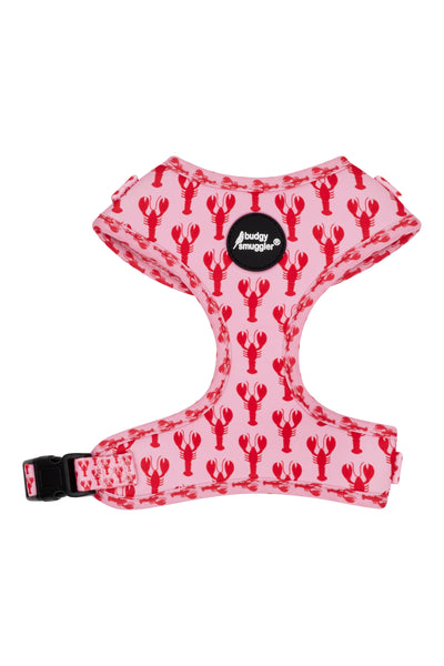 Pet Adjustable Harness in Pink Lobsters
