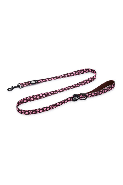 Pet Leash in Brown and Pink Hibiscus