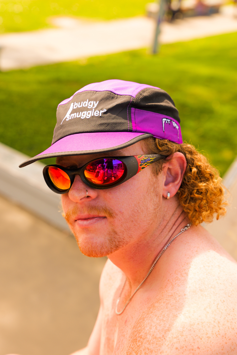 Running Cap in Pit Viper Purple Flames