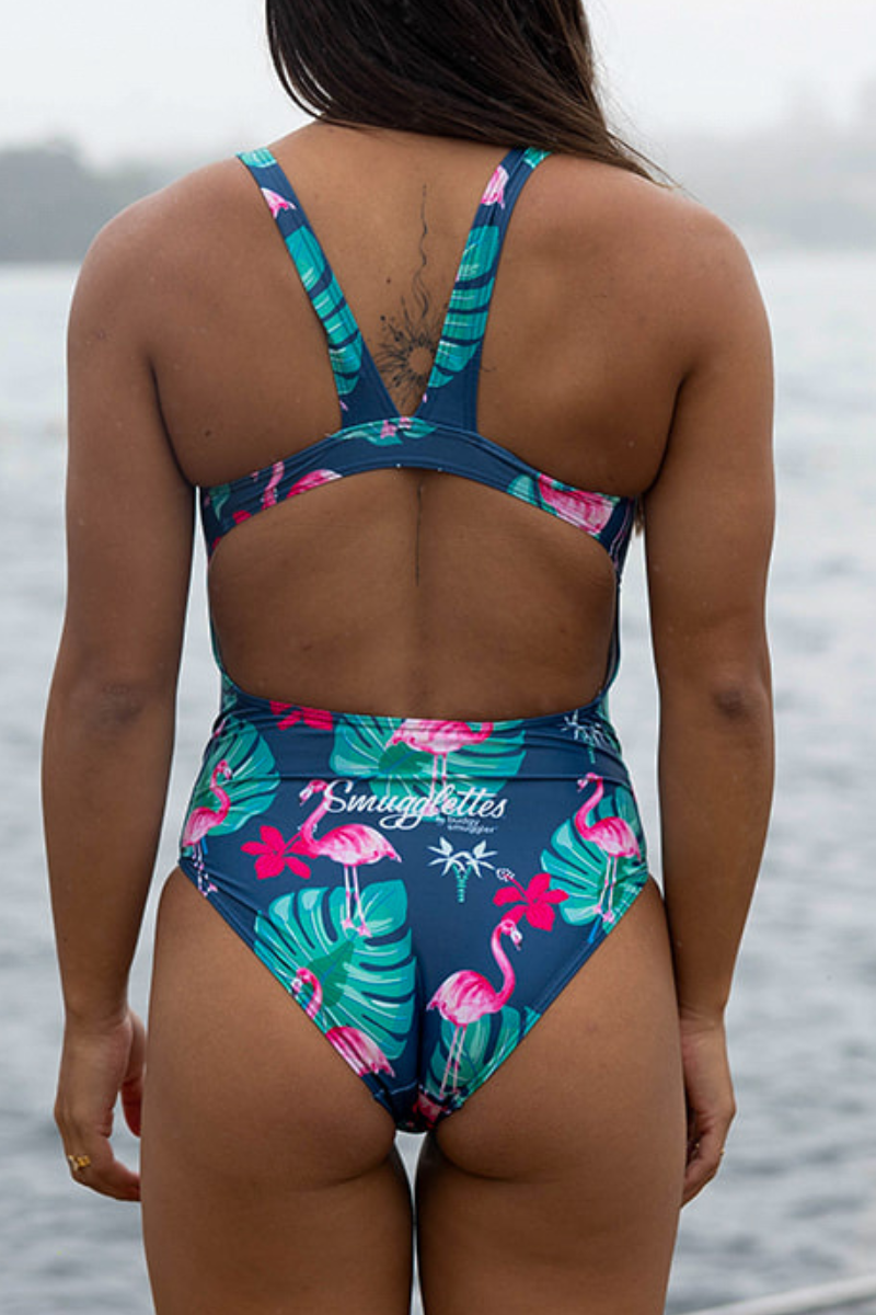 Thick Strap Racer in Flamingos