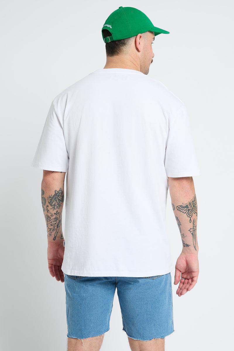 White Tee with Vintage Travel Palm Tee