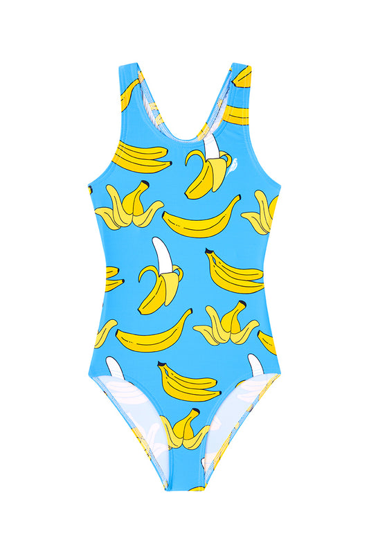 Girls One Piece in Blue Bananas