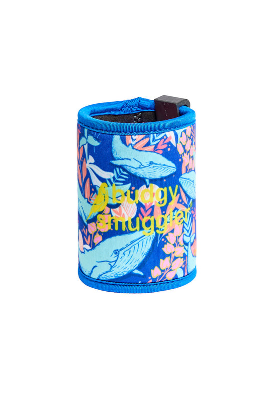 Stubby Holder in Blue Whale with Clip