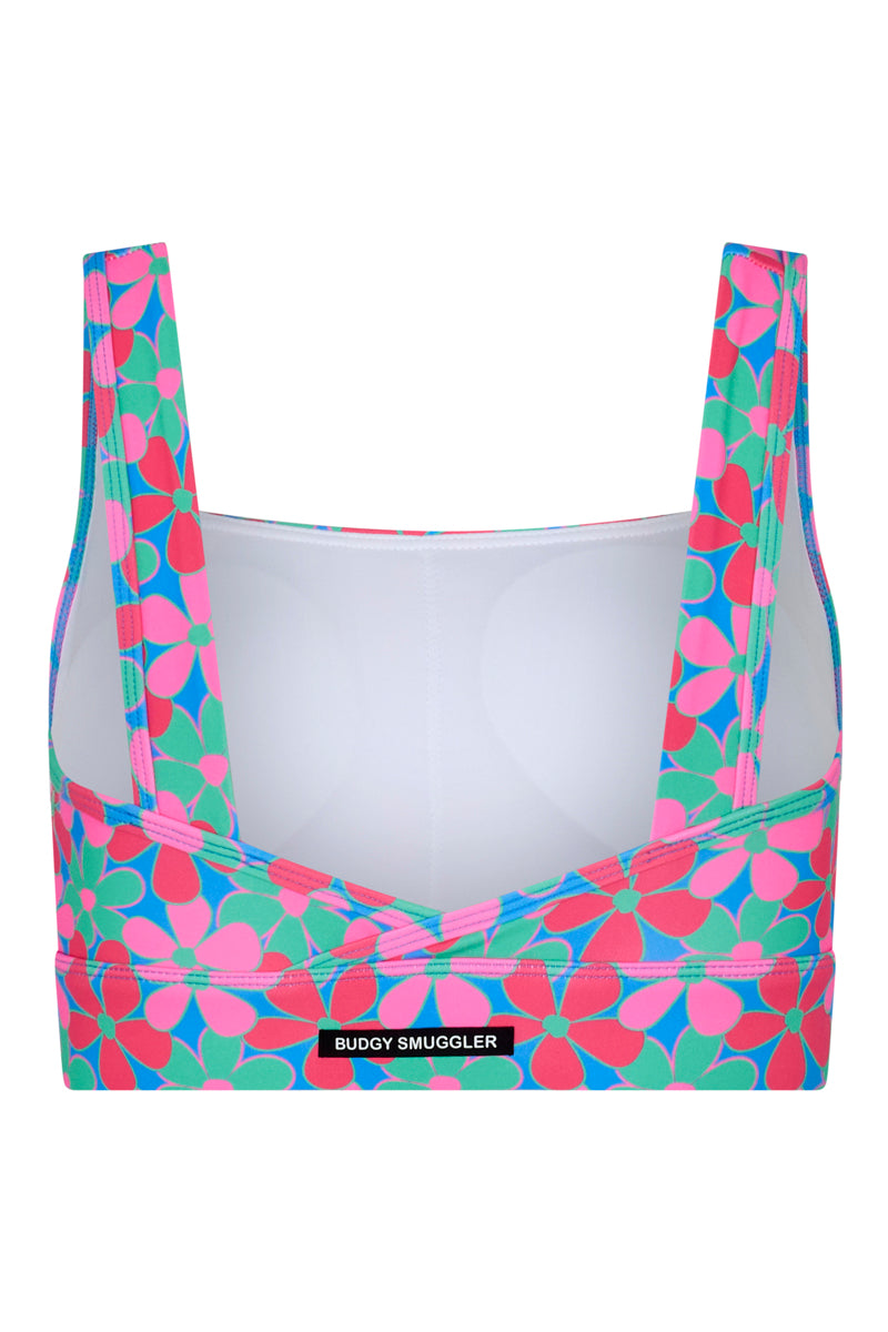 Sports Bra 2.0 in Fluro Flowers 2.0