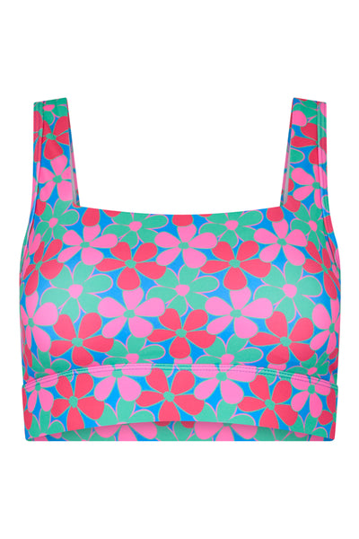 Sports Bra 2.0 in Fluro Flowers 2.0