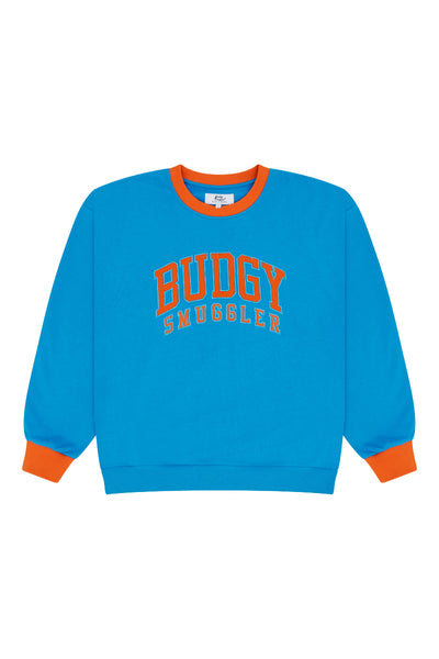 Crew Neck in Blue Orange Logo