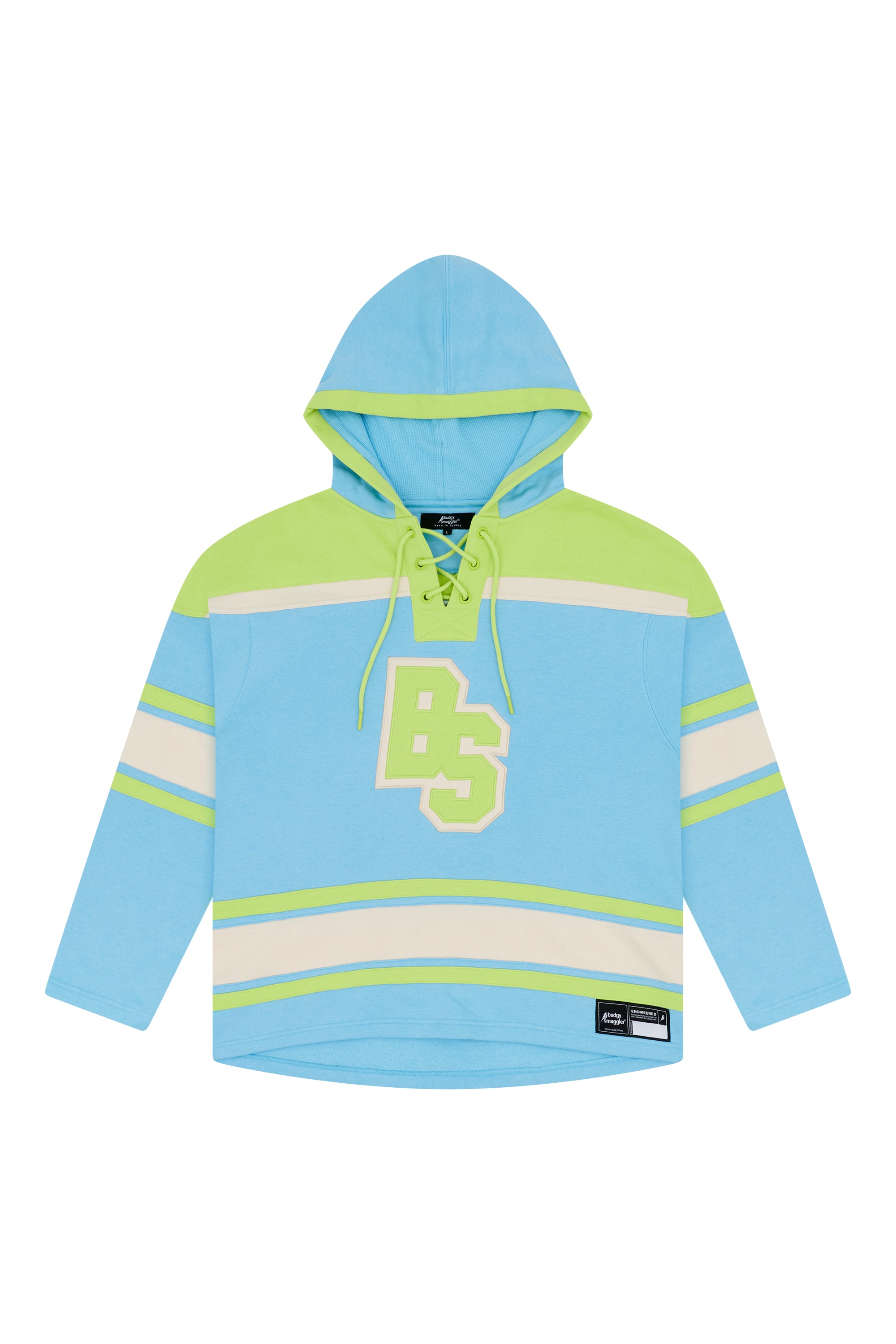 Lacer Hoodie in Light Blue and Green