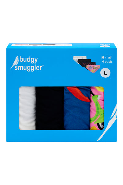 Mixed 4 Pack of Men's Briefs in Spring Fling