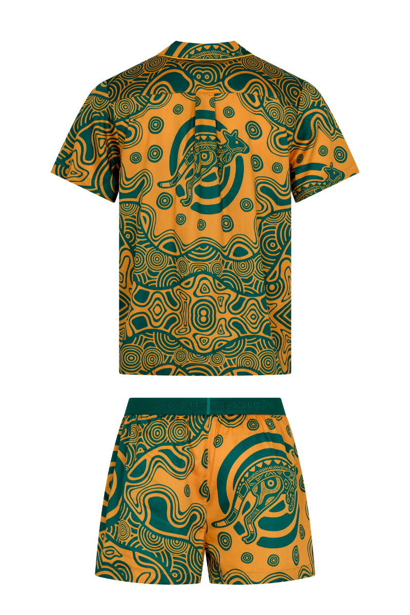 Adults Pyjama Set in Indigenous Wallabies