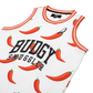 Basketball Singlet in White Chilli Willies