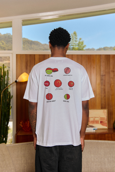 Lightweight White Tee with Crickets Balls