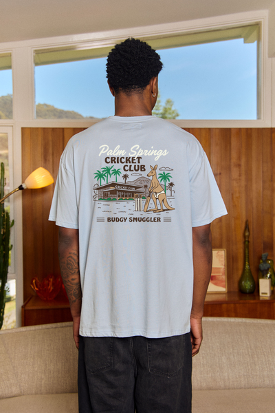 Lightweight Light Blue Tee with Palm Springs Cricket Club