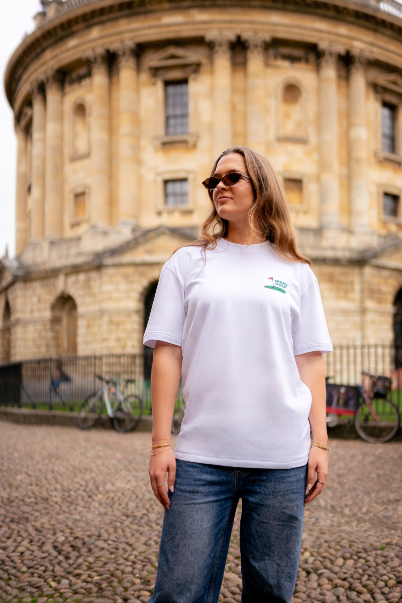 White Tee with Pizza and Putt