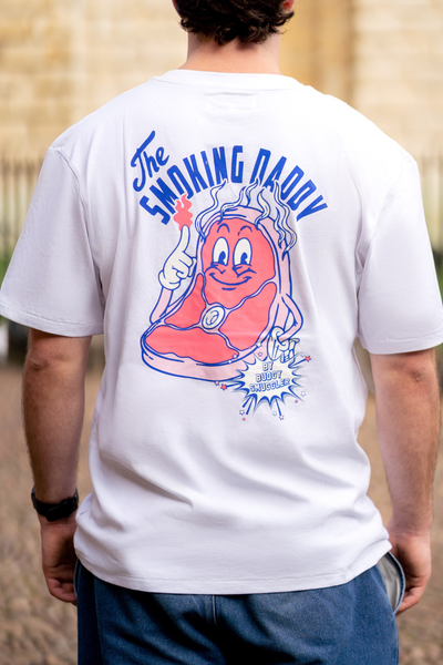 White Tee with Smoking Daddy