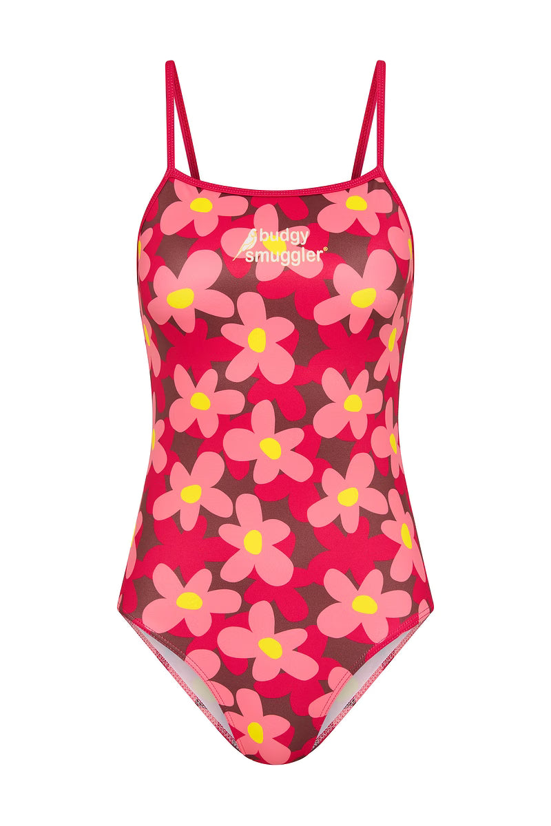 Thin Strap Racer in Carla's Flowers