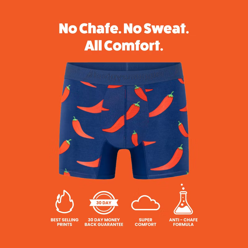 Men's Underwear Trunks in Chilli Willies