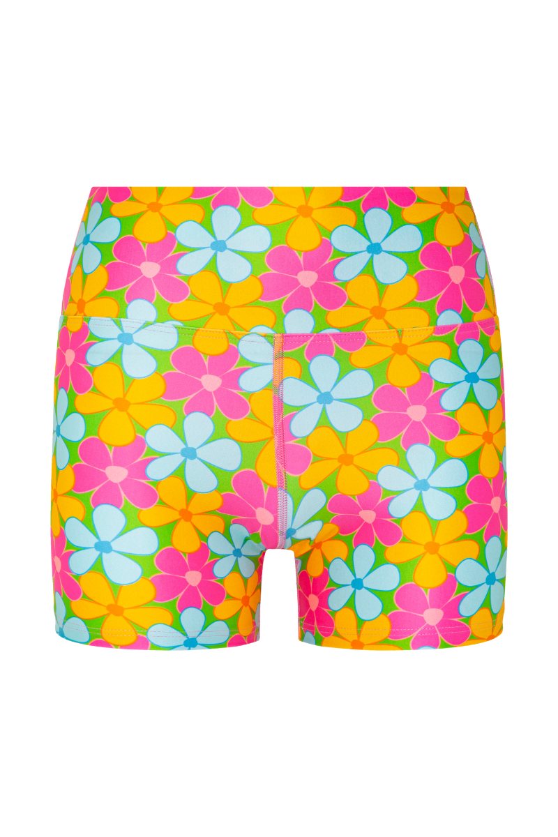 Booty Shorts in Fluro Flowers