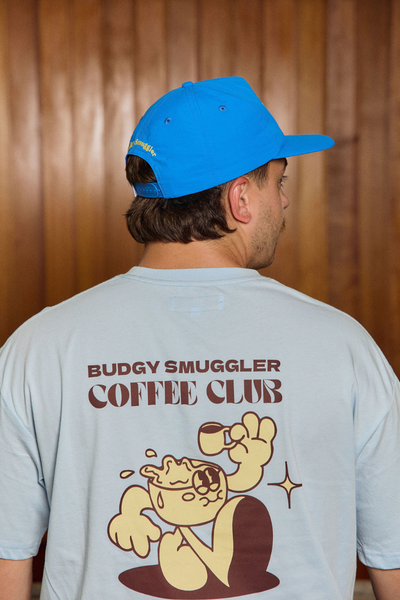 Lightweight Light Blue Tee with Coffee Club