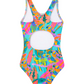 Girls One Piece in Techno Parrots
