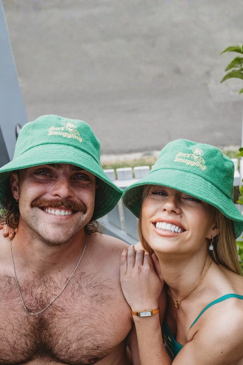 Bucket Hat in Jim's Mowing Terry Towelling