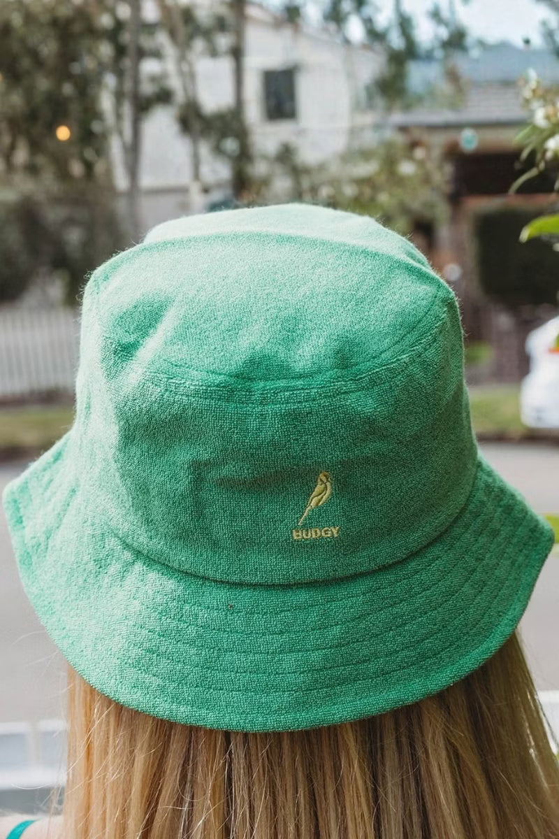Bucket Hat in Jim's Mowing Terry Towelling