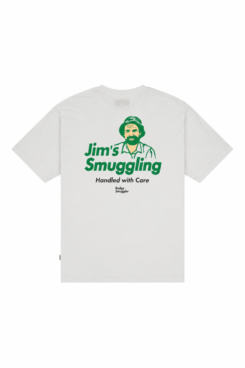 white tee shirt with green detailing on white back ground 
