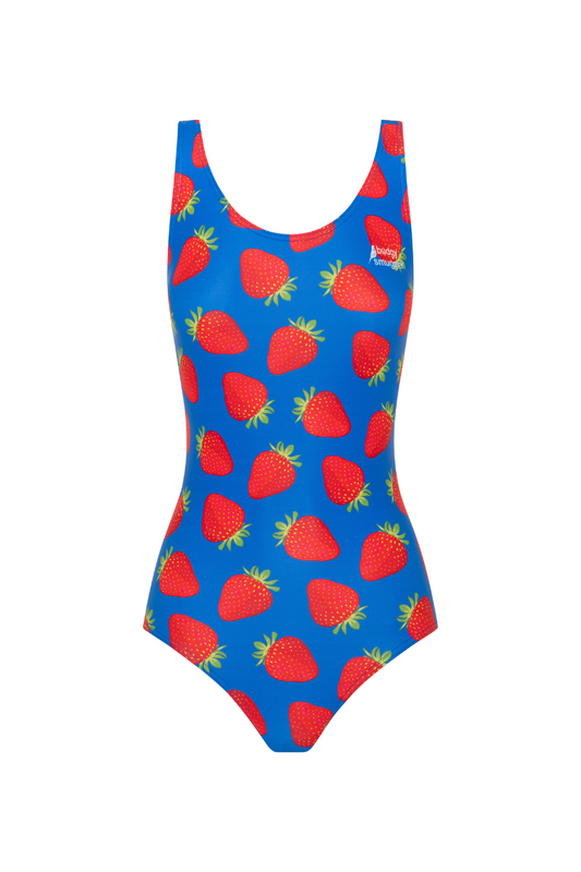 Thick Strap Racer in Blue Strawberries