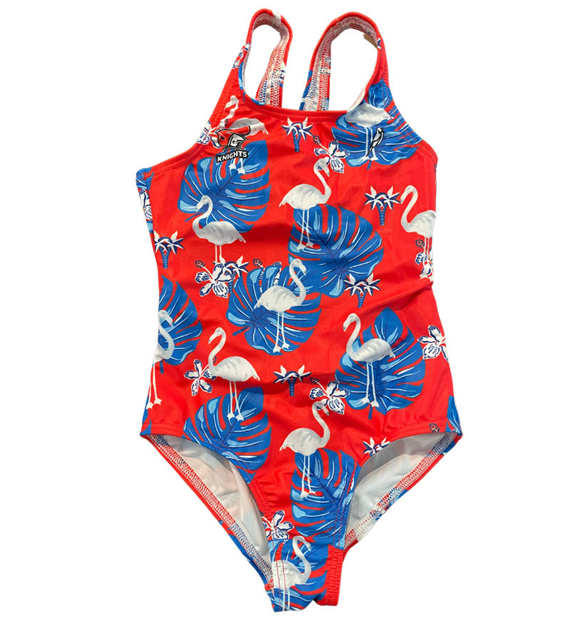Girls One Piece in Newcastle Knights Flamingos | Preorder
