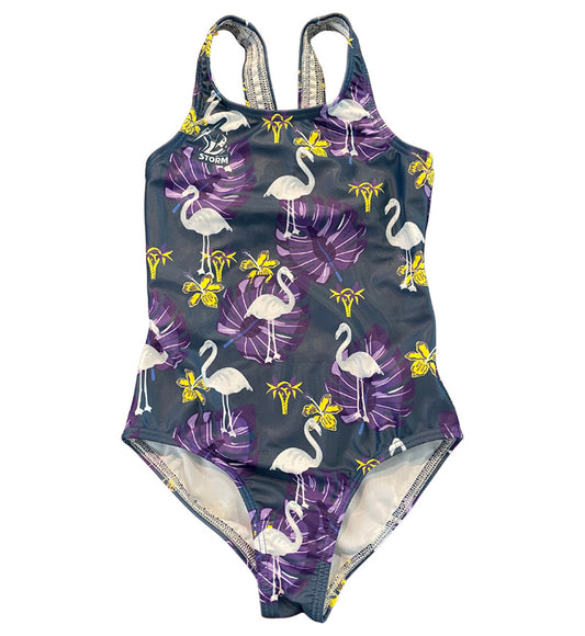 Girls One Piece in Melbourne Storm Flamingos | Preorder