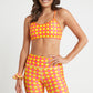 Biker Shorts in Fluro Gingham With Pockets