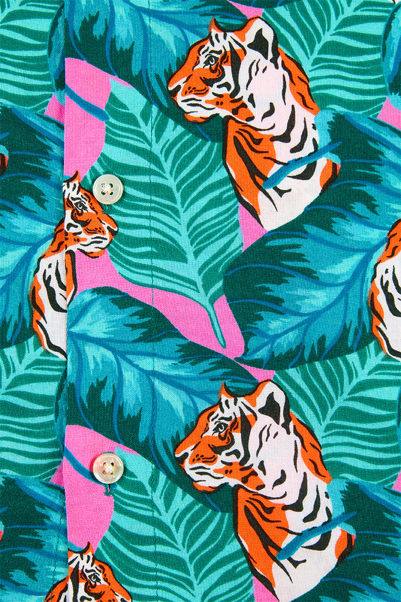 Hawaiian Party Shirt in Crouching Tiger Hidden Budgy