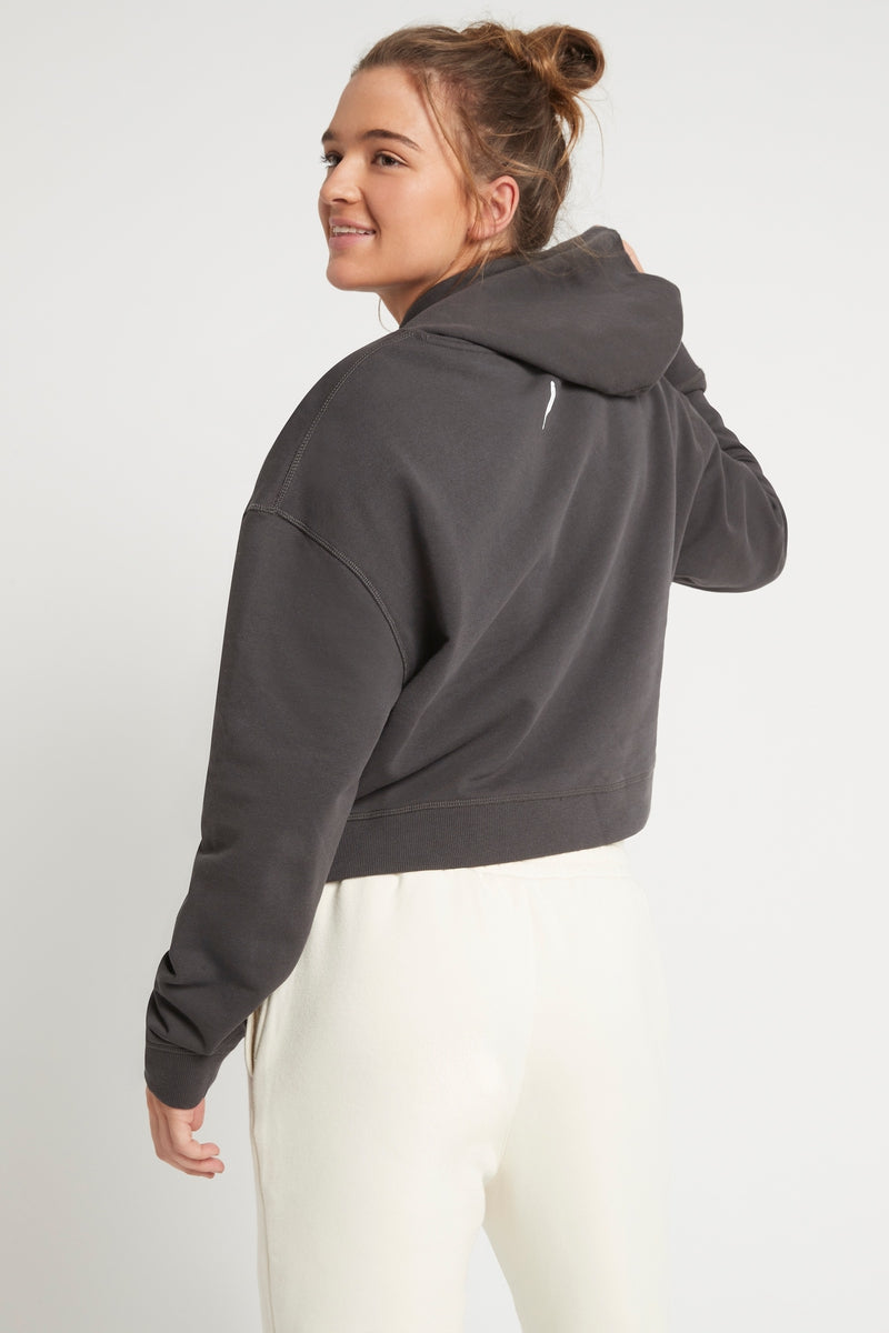Charcoal  Cropped Hoodie 2022