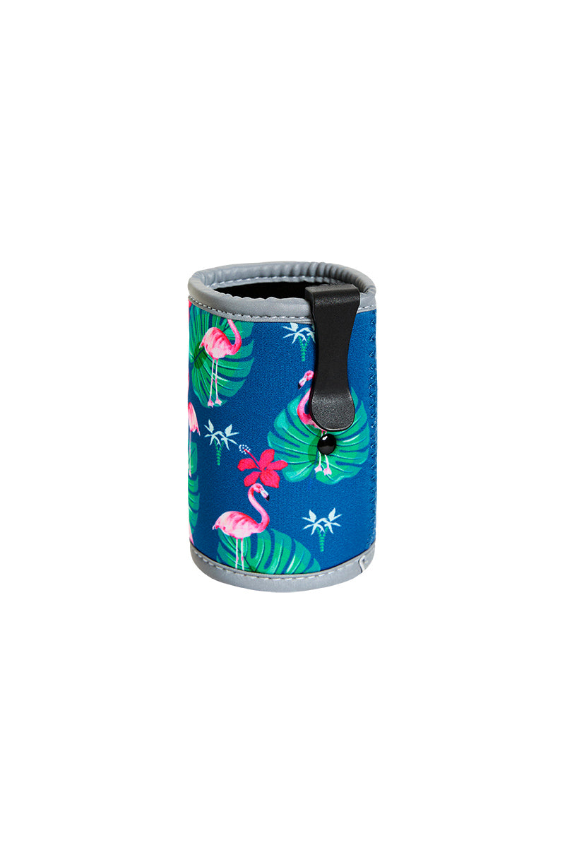 Stubby Holder in Flamingo with Clip